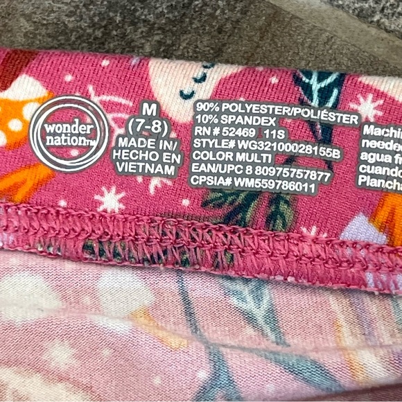 Wonder Nation 7/8 Pink Unicorn Rainbow Leggings - Picture 5 of 5